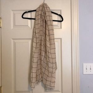 NEW Rachel Pally Grid Scarf- Cream and Black
